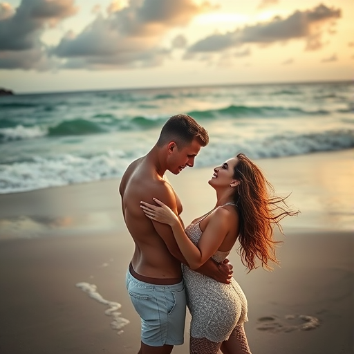 couple on beach, capturing the essence of a steamy yet sweet adult romance novel