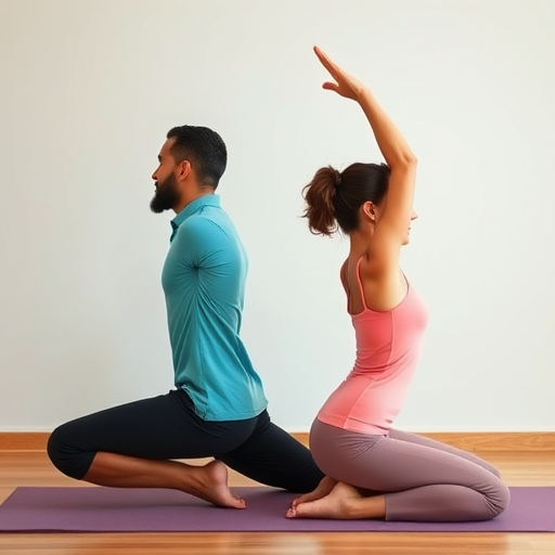 couple in a supportive yoga pose