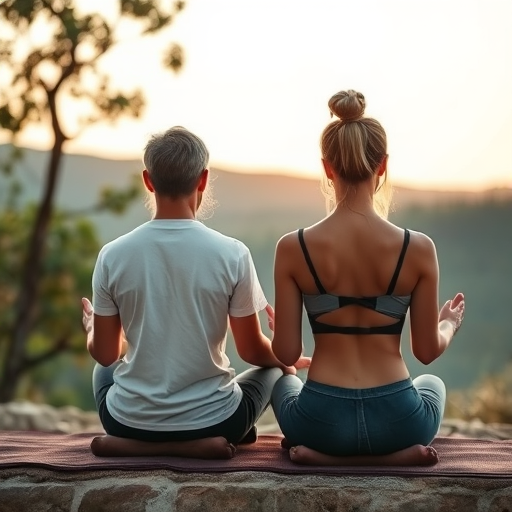 couple meditating together