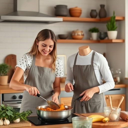 couple cooking together