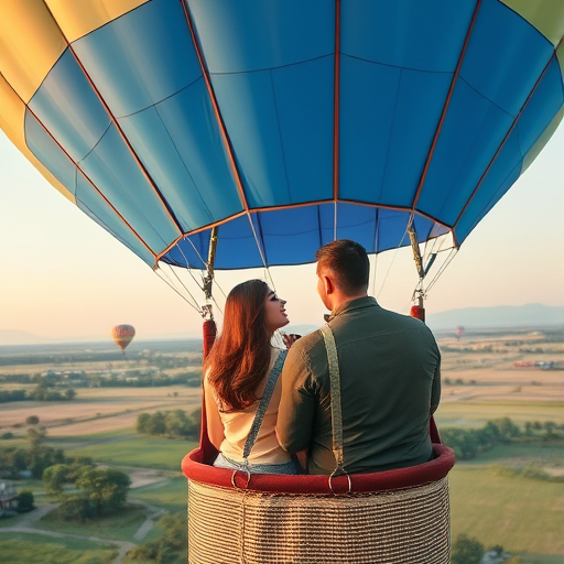 couple in a hot air balloon