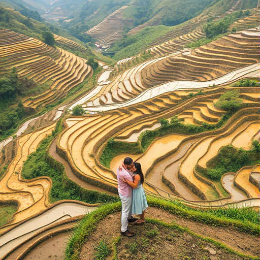 couple in rice terraces