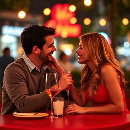 couple on a date, fully engaged in conversation