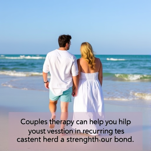 couple on beach, caption: "Couples therapy can help you reconnect and strengthen your bond."