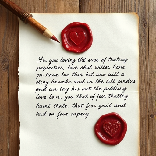 handwritten love letter with wax seal