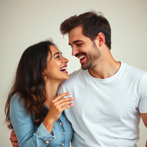 couple laughing and enjoying a fun activity together