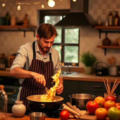 couple cooking together