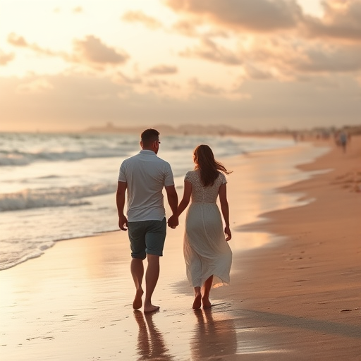 couple on beach, symbolizing the journey of love