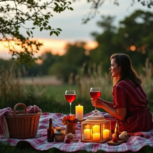 a couple enjoying a romantic picnic
